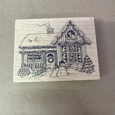 Sello de goma PSX victoriano invierno K347 casa en nieve vacaciones de Navidad 1999 Foto 1 de 4