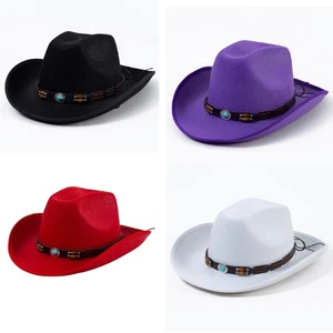Adults Cool Disco Hat Simple Style Cowboy Hat for Carnivals Music Festival - Picture 1 of 11