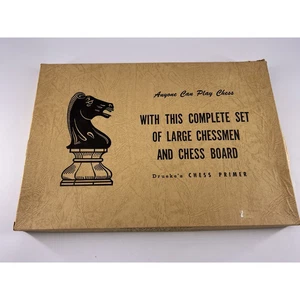 Primer juego de ajedrez Drueke & Sons de colección completo caja original madera coleccionable - Imagen 1 de 16