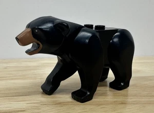 LEGO Black Bear with 2 Studs on Back with Light Brown Muzzle And Black Nose - Picture 1 of 12