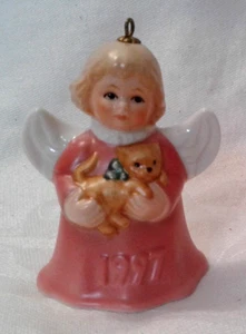 Adorno campana ángel rosa Goebel 1997 vintage - Imagen 1 de 8