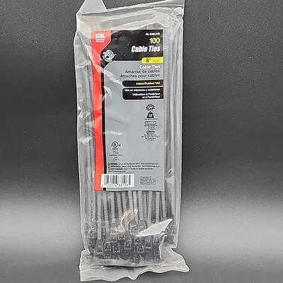 Brida de cable Gardner Bender 46-308Uvb 8 pulgadas interior/exterior 75 lb resistencia de bucle Foto 1 de 4