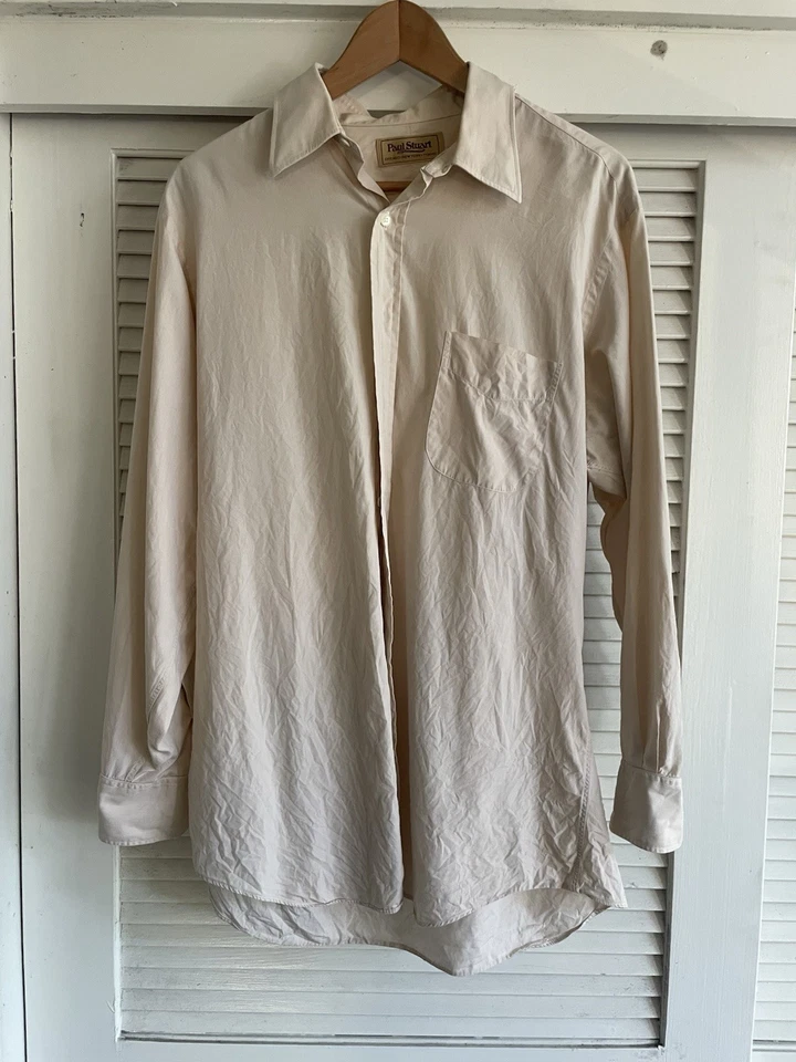 Винтажный Paul Stuart кремовый длинным рукавом на пуговицах подходит XL - Изображение 1 из 4