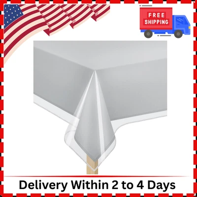 Clear Plastic Table Cover Protector 100% Waterproof Table Protector Crystal Clea - Image 1 of 4