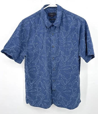 Vince 男式蓝色纽扣蓝色衬衫 M 码休闲度假旅行 — 第 1/4 张图片