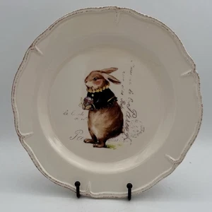 MAGENTA French Script Easter Bunny Dinner Plate 10.5" - Picture 1 of 4