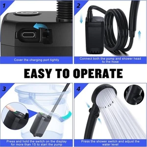 Camping Shower with 6000mAh Battery and LED Display for All Your Outdoor Needs - Bild 1 von 14