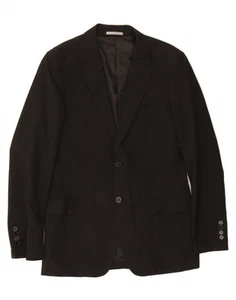 CHRISTIAN DIOR Mens 2 Button Blazer Jacket IT 46 Small Black Virgin Wool CR99 - Picture 1 of 5