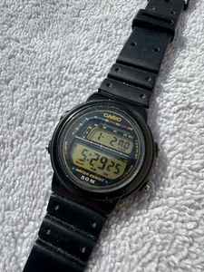 JAPÓN Hombre De Colección Años 80 Reloj DIGITAL CASIO "Taquímetro" (961) TRW-20 Batería Nueva - Imagen 1 de 5