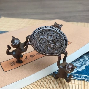 Tabletop Figurine Brass cat Animal Statue Sculpture Home Decor Gift - Picture 1 of 7