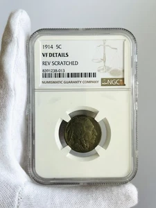 1914 BUFFALO NICKEL NGC SS DETAILS 5C MÜNZE - Bild 1 von 4