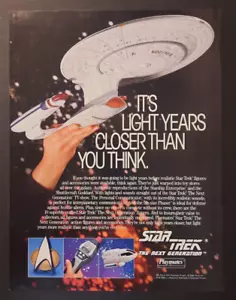 1992 STAR TREK Playmates Next Generation Enterprise ~ Vintage Magazine PRINT AD - Picture 1 of 1