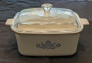 Corning Ware blaue Blume Kasserolle Deckel länglich P-4-B 9 x6 x 4 Zoll - Bild 1 von 13