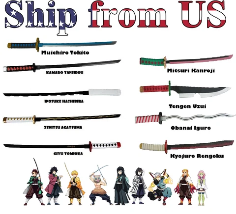 16" Demon Slayer Kimetsu no Yaiba Tanjiro Kamado Blades Sword Mini Toy Prop Cover