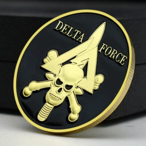 Delta Force Skull Golden Coin 1775 US Army Memorial Medal Military Collectibles - Picture 1 of 12