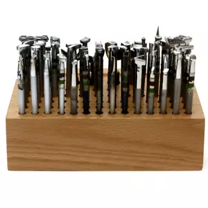 Estante de herramientas básico de 76 orificios, organizador de herramientas de diseño de madera para tus herramientas de diseño - Imagen 1 de 11