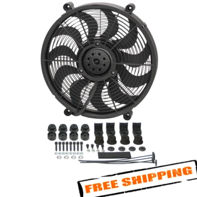 Derale 16217 17" H.O. Single RAD Pusher/Puller Fan with Premium Mount Kit - Image 1 of 4