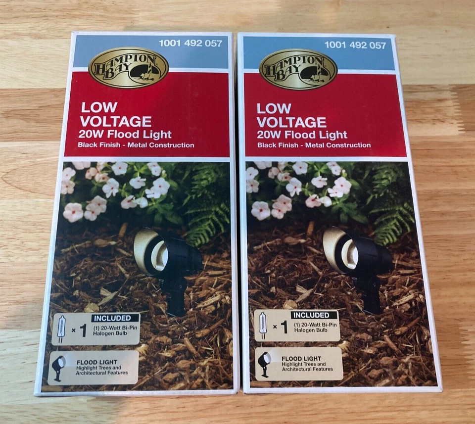 Hampton Bay 20w Low Voltage Outdoor Garden Landscape Pathway Black Flood Light