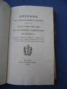 MEDICINA-CARBONARO-EPITOME SU CHOLERA-MORBUS ASIATICO OSSERVATO IN LIVORNO 1835 - Imagen 1 de 1