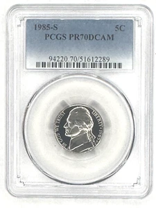 1985-S 5C Proof PCGS PR70DCAM Jefferson Nickel - Picture 1 of 2