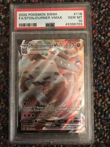 2020 Pokemon Sword & Shield #116 Full Art Stonjourner VMAX PSA 10 Card GEM MINT - Picture 1 of 2