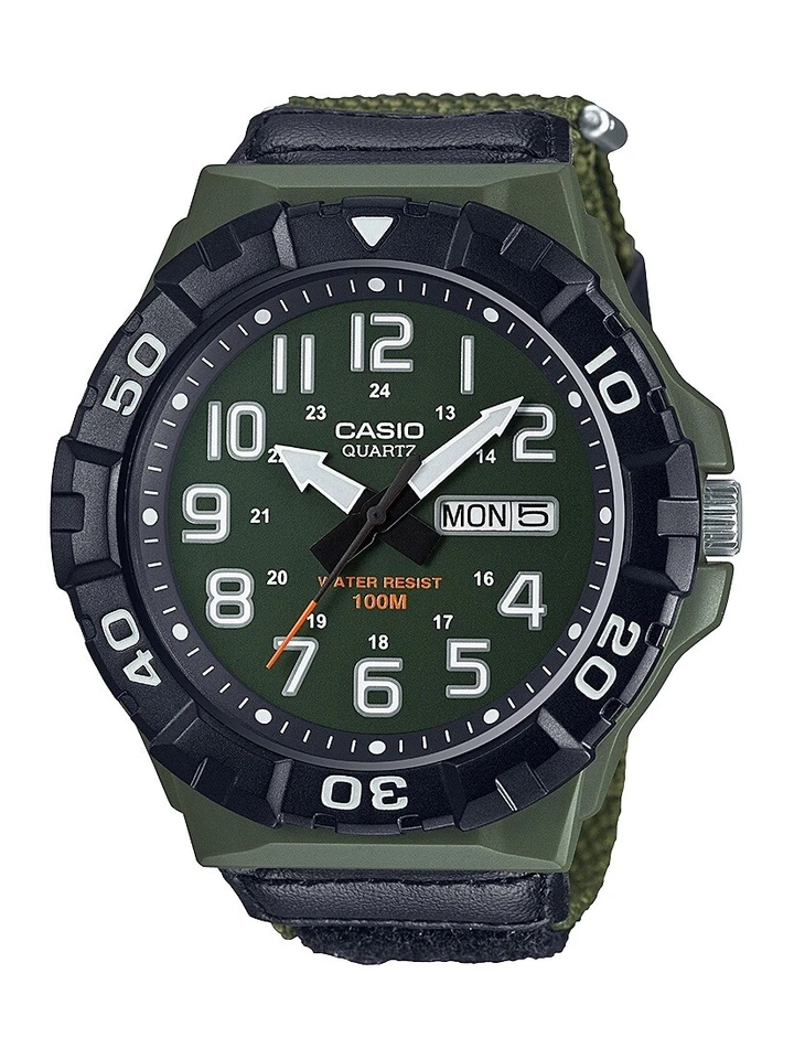 Casio Men's Sports Quartz 100m Green Resin/nylon Watch Mrw210hb-3bv