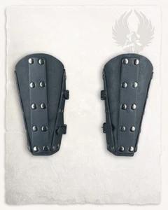 Mytholon Erend Armschienen Leder Schwarz Larp Mittelalter Reenactment #25132 - Bild 1 von 4