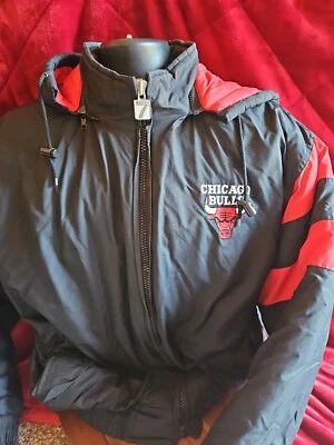 Chicago Bulls Vintage 90’s Hooded Winter Jacket Parka Men’s Sz XL Logo 7 Rare - Image 1 of 4