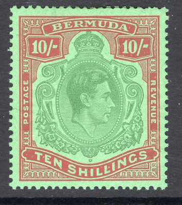 BERMUDA 1938  MCA  10/- SG 119a F/VF Mint cv £200 F/VF - Image 1 of 2