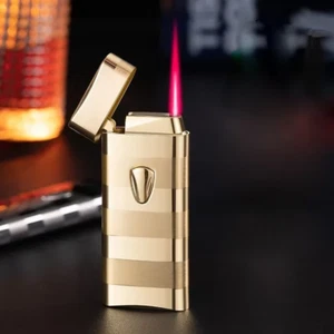 Outdoor Windproof Direct Punch Red Flame Turbo Torch Gas Lighter Induction Ignit - Picture 1 of 8