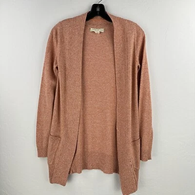 Cárdigan abierto Anthropologie Stars jaspeado melocotón mezcla de algodón talla S Foto 1 de 4