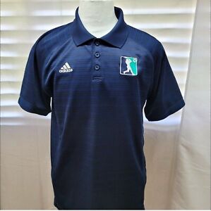 Adidas Climalite Men's Size M Blue Striped Short Sleeve Baseball Polo Shirt