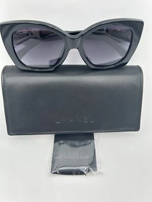 Chanel Sunglasses New 5519-A 622/S8 Polarized Black Gold Gray Heart 55 17 140 - Image 1 of 4