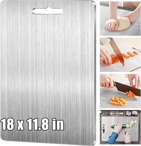 Titanium Cutting Board Double-Sided Stainless Steel Chopping Board for Kitchen - Picture 1 of 21