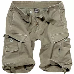 Brandit® Vintage Style Classic Mens Combat Cargo Summer Shorts - Brand New Olive - Picture 1 of 4