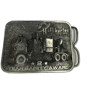 Vintage Limited Edition Halliburton Services 2 Year Safety Award Belt Buckle - Picture 1 of 11