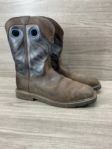 Ariat Work Boot Mens 12 D Groundwork Waterproof Steel Toe Leather Blue 10034720 - Picture 1 of 6