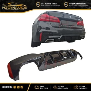 Cenefa difusora trasera M5 LOOK NEGRO BRILLANTE PARA BMW SERIE 5 G30 G31 2018 2023 UK - Imagen 1 de 9