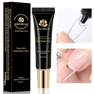 Soft Gel Nail Tips Glue Gel Solid Nail Glue Gel 15Ml Lamp Curing Needed Solid So - Picture 1 of 12