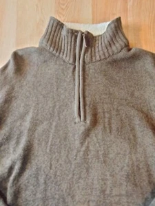 Oscar de la Renta Herren 1/4 Zip Pullover Braun Sweater Gr. Large Sherpa Kragen - Bild 1 von 6