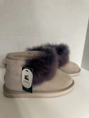 NWT EMU Australia Sz 5 Stinger Mini Lava WaterResistant Sheepskin Boot Tan Purpl - Image 1 of 4