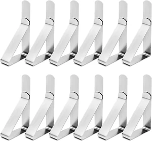 12 Pack Tablecloth Clips- Picnic Table Cloth Clips- Stainless Steel Table Cloth - Picture 1 of 12