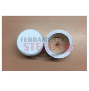 PEZZI 2 TERMINALI PER BASTONI TENDA DIAMETRO 28 LEGNO BIANCO FORMA TAPPO - Foto 1 di 1
