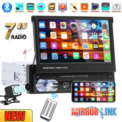 Kamera + 7" Autoradio Touchscreen Bildschirm Bluetooth USB TF 1DIN Radio MP3 MP5 - Bild 1 von 4