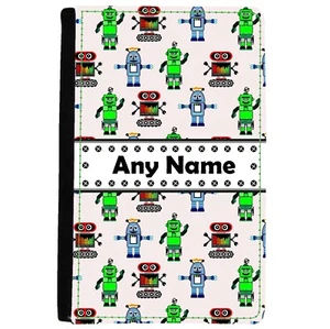 PERSONALISIERTE ROBOT ROBOTS MULTI-DRUCK PU-LEDER UK REISEPASSHÜLLE/HALTER - Bild 1 von 4