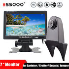 7" TFT LCD Color Screen Monitor HD Rear View Camera For Sprinter Van Waterproof