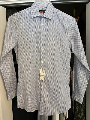 男式正品 Aeropostale 正装衬衫纽扣中号蓝色 $60 — 第 1/4 张图片