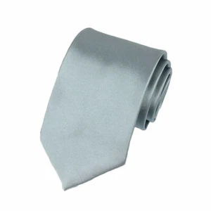 Men 8CM Wide Satin Necktie Solid Color Wedding Party Formal Business Neck Tie - Picture 1 of 13