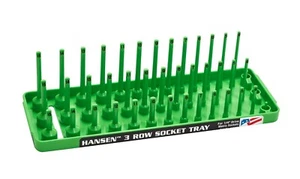 Organizador de enchufe métrico Hansen Global 14043 1/4" Dr. 3 rieles VERDE - Imagen 1 de 1