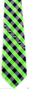 Seattle Seahawks Mens Necktie NFL Licensed Football Sports Checks Blue Neck Tie - Picture 1 of 3
